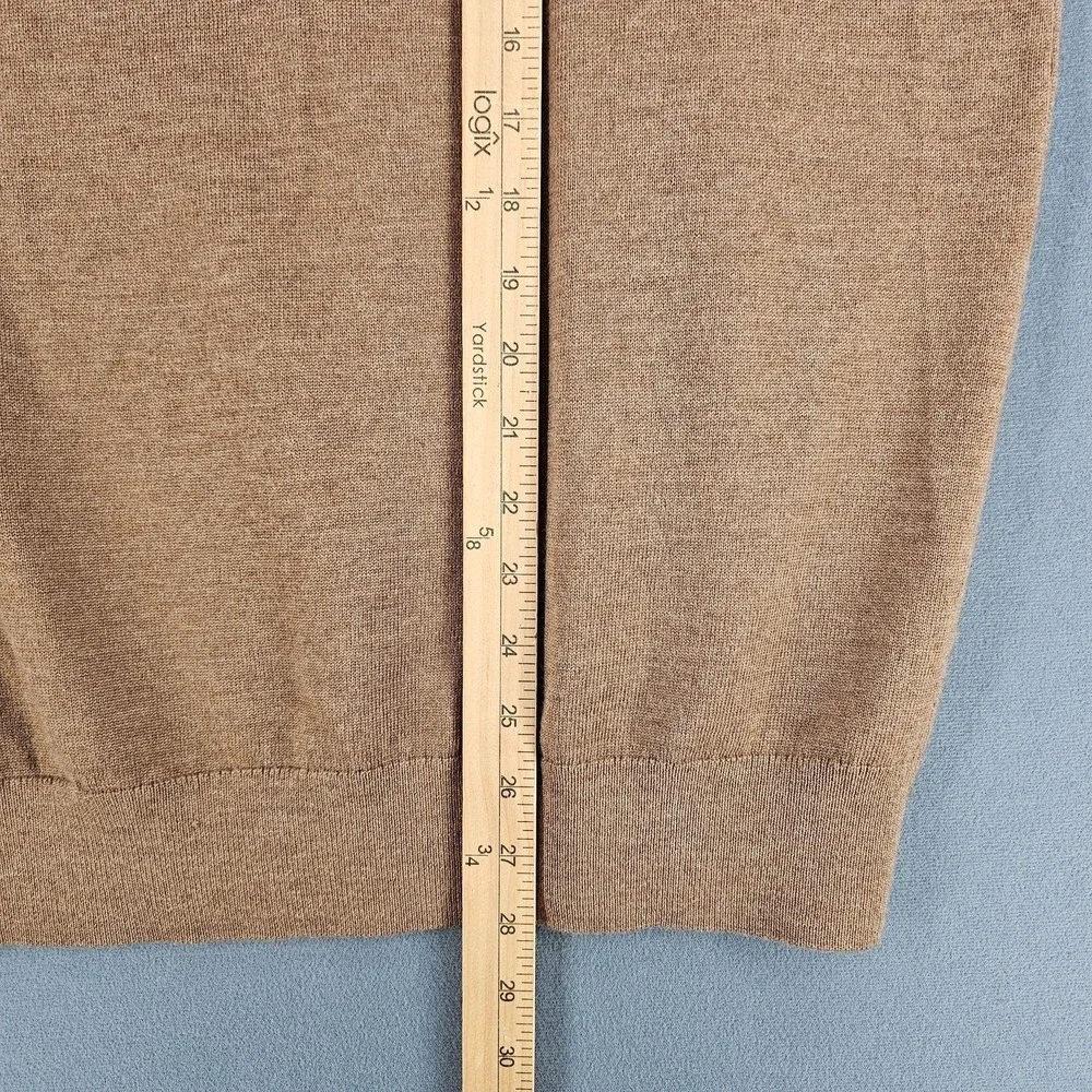 UNTUCKit Sweater Mens Large Brown 1/4 Zip Merino Wool Mock Neck Pullover Knit